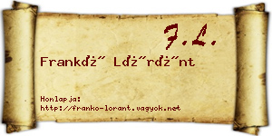 Frankó Lóránt névjegykártya