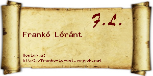 Frankó Lóránt névjegykártya