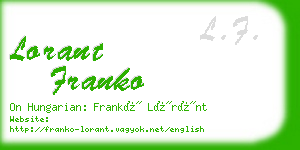 lorant franko business card